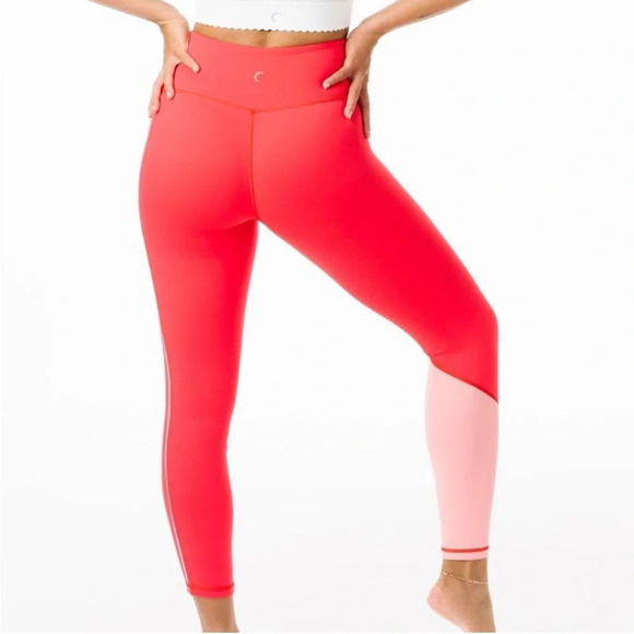 NWT Zyia Popsicle Pink Reflective Stripe Light n Tight Hi-Rise 7/8 24" Size 4 - Picture 2 of 9